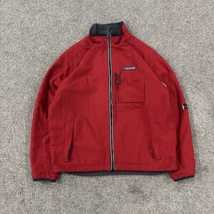 Vintage 90s Abercrombie & Fitch Reversible Red Full Zip Fleece Jacket Mens Large